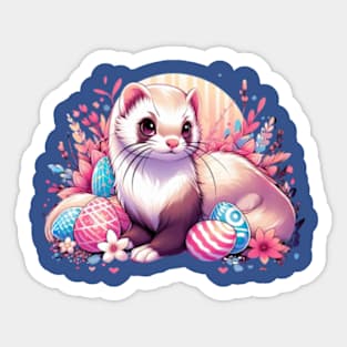 Ferociously Cute Easter Ferret Sticker